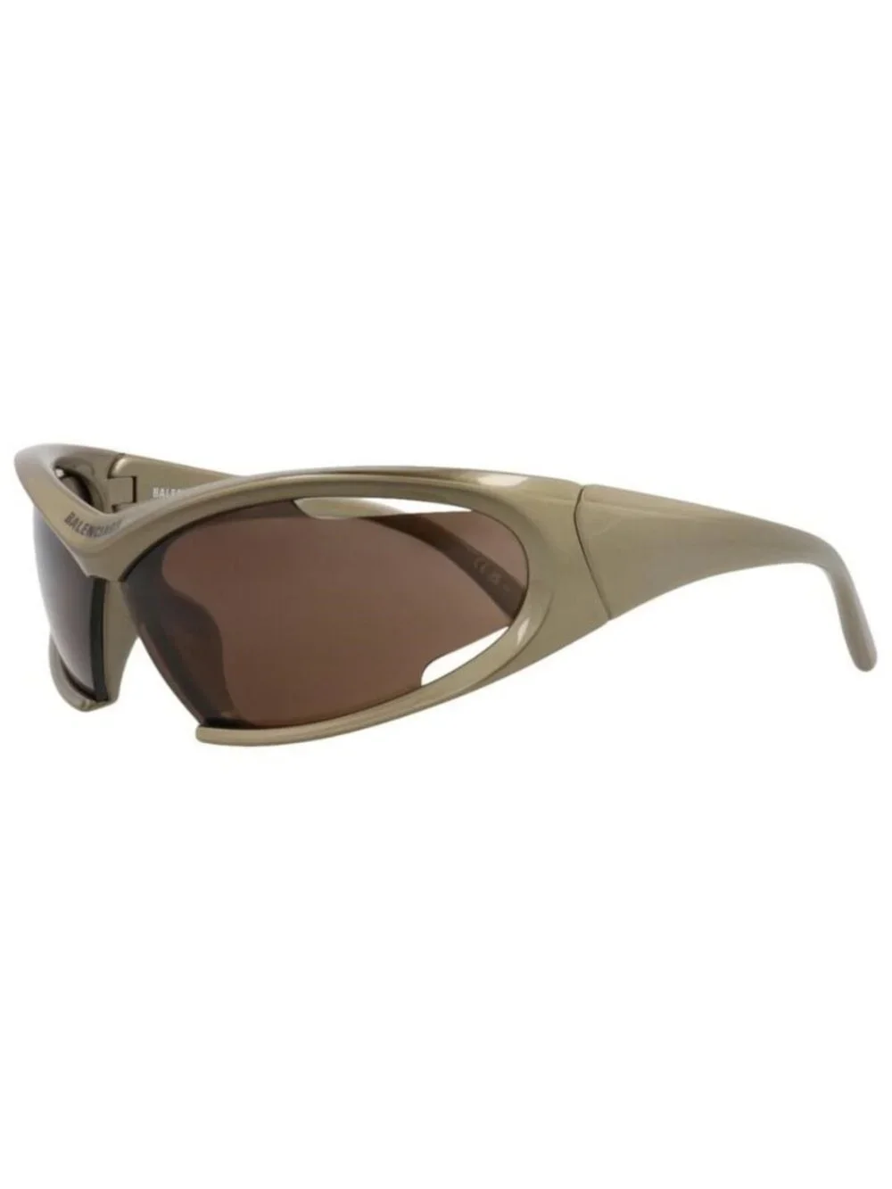 New Balenciaga Unisex Shield/Wrap Green Green Brown Fashion Designer Sunglasses